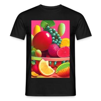 Früchte - Männer T-Shirt - Schwarz - Vorne - AI Model Male 178 light (178cm)