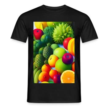 Fruit - T-shirt homme - noir - Devant - AI Model Male 178 light (178cm)