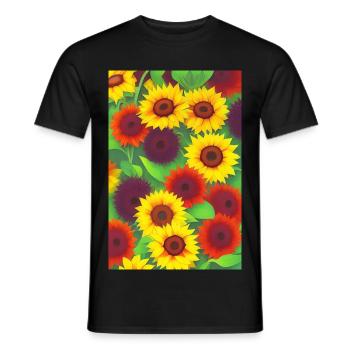 Tournesols - T-shirt homme - noir - Devant - AI Model Male 178 light (178cm)