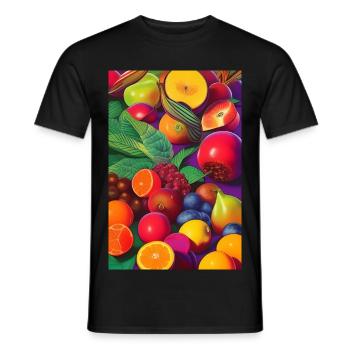 Früchte - Männer T-Shirt - Schwarz - Vorne - AI Model Male 178 light (178cm)
