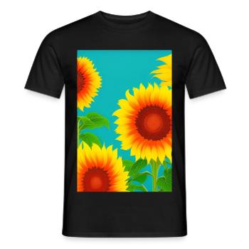 Tournesols - T-shirt homme - noir - Devant - AI Model Male 178 light (178cm)