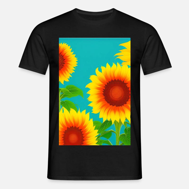 Sonnenblumen - Männer T-Shirt - Schwarz