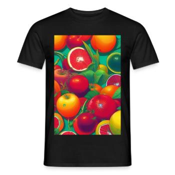 Früchte - Männer T-Shirt - Schwarz - Vorne - AI Model Male 178 light (178cm)