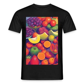 Früchte - Männer T-Shirt - Schwarz - Vorne - AI Model Male 178 light (178cm)