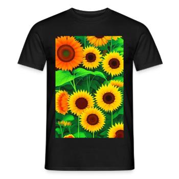 Tournesols - T-shirt homme - noir - Devant - AI Model Male 178 light (178cm)