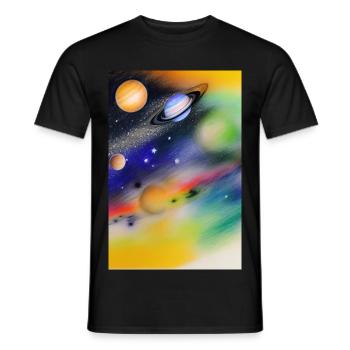 Weltall und Planeten - Männer T-Shirt - Schwarz - Vorne - AI Model Male 178 light (178cm)