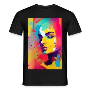 Art abstrait - T-shirt homme - noir - Devant - AI Model Male 178 light (178cm)
