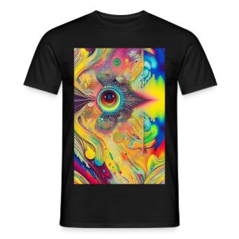 Art abstrait - T-shirt homme - noir - Devant - AI Model Male 178 light (178cm)