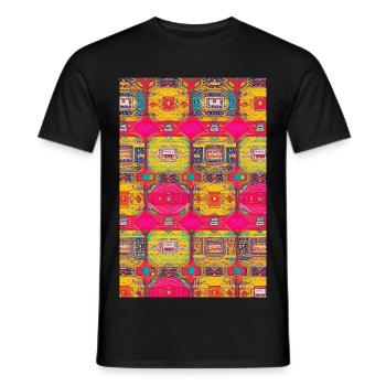Modèle rétro - T-shirt homme - noir - Devant - AI Model Male 178 light (178cm)