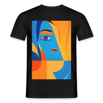 Art abstrait - T-shirt homme - noir - Devant - AI Model Male 178 light (178cm)