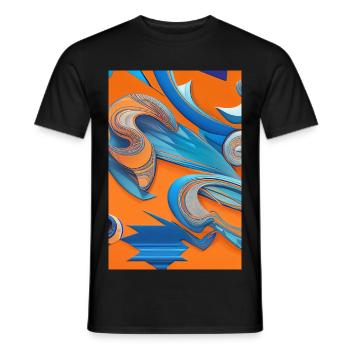 Art abstrait - T-shirt homme - noir - Devant - AI Model Male 178 light (178cm)