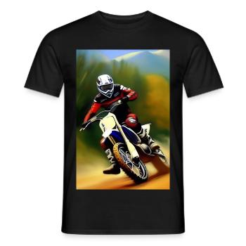 Motocross Riding - Men's T-Shirt - black - Front - AI Model Male 178 light (178cm)
