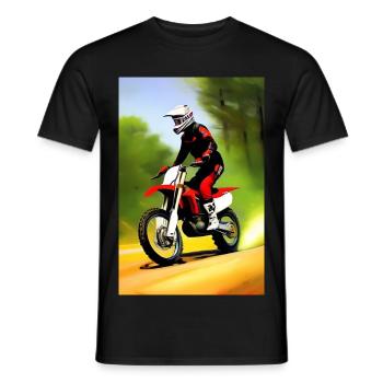 Motocross Riding - Men's T-Shirt - black - Front - AI Model Male 178 light (178cm)