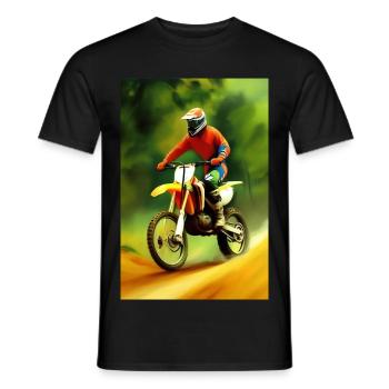 Motocross Riding - Men's T-Shirt - black - Front - AI Model Male 178 light (178cm)