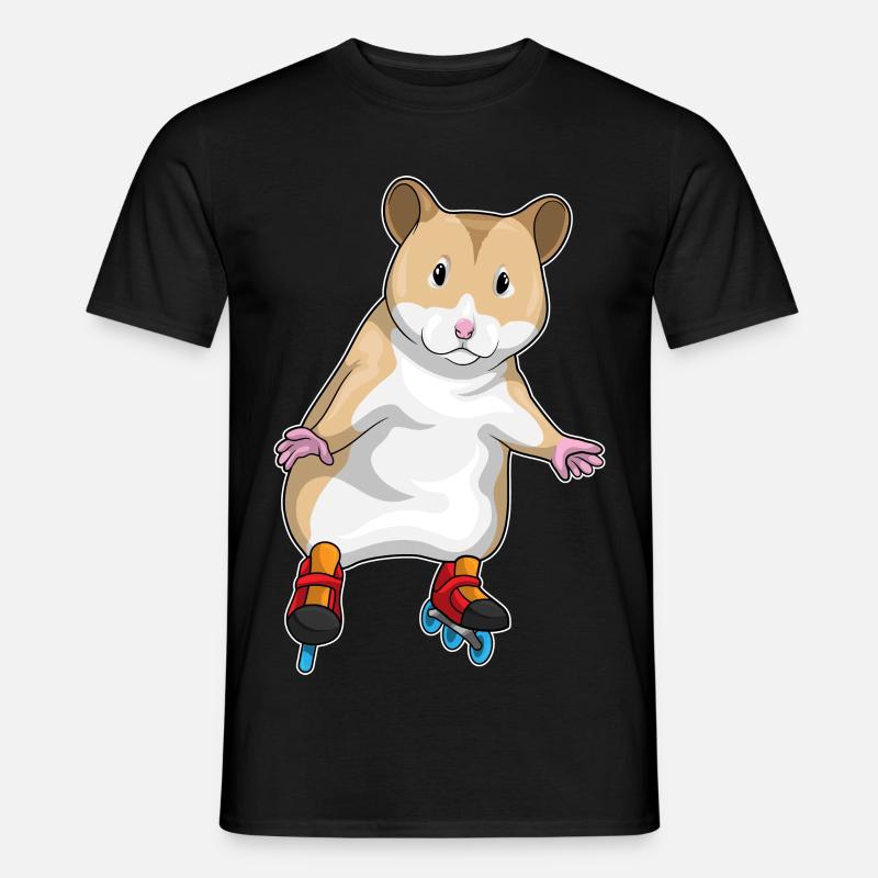Hamster Inline skating Inline skates - Männer T-Shirt - Schwarz