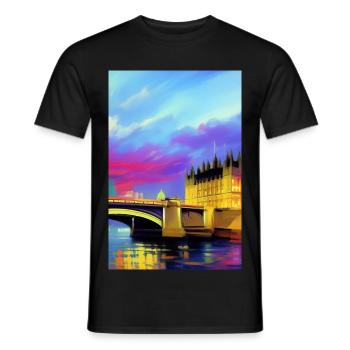 Bridges in London - Men's T-Shirt - black - Front - AI Model Male 178 light (178cm)