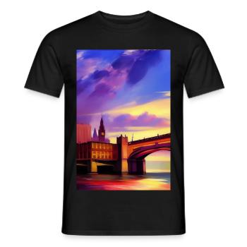 Bridges in London - Men's T-Shirt - black - Front - AI Model Male 178 light (178cm)
