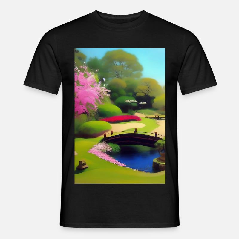 Chinesischer Zen Garten - Männer T-Shirt - Schwarz