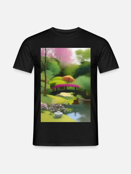 Chinesischer Zen Garten - Männer T-Shirt - Schwarz
