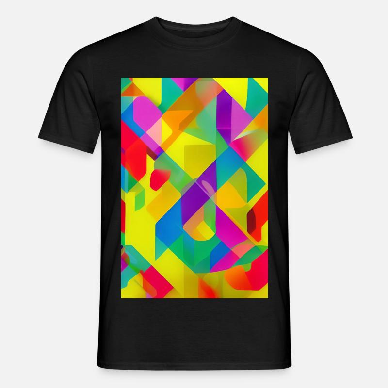 Retro Muster Bunt - Männer T-Shirt - Schwarz