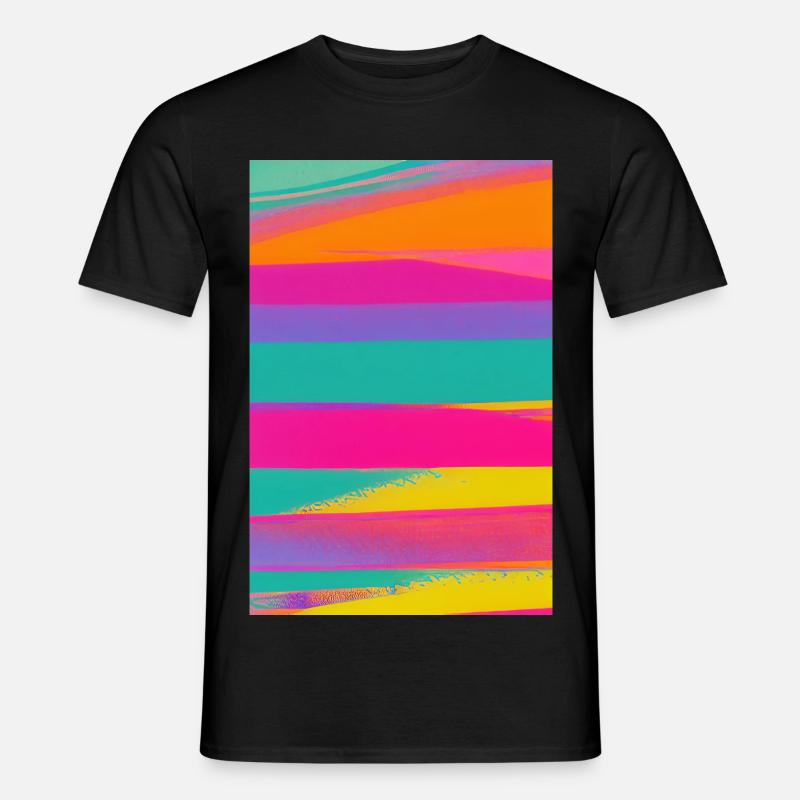 Retro Muster Bunt - Männer T-Shirt - Schwarz