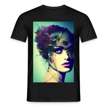 Abstract Facial Art - Men's T-Shirt - black - Front - AI Model Male 178 light (178cm)