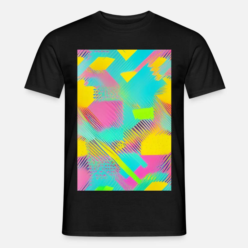 Retro Muster Bunt - Männer T-Shirt - Schwarz