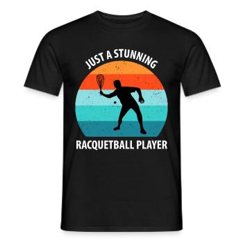 Racqueetball - Men's T-Shirt - black - Front - AI Model Male 178 light (178cm)