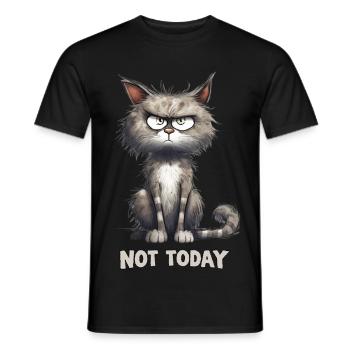 Wütender Kater Katze Not Today - Männer T-Shirt - Schwarz - Vorne - AI Model Male 178 light (178cm)
