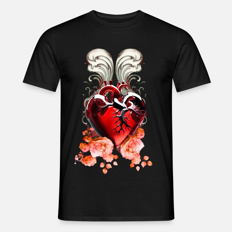Wunderschönes Herz aus Glas. - Männer T-Shirt - Schwarz