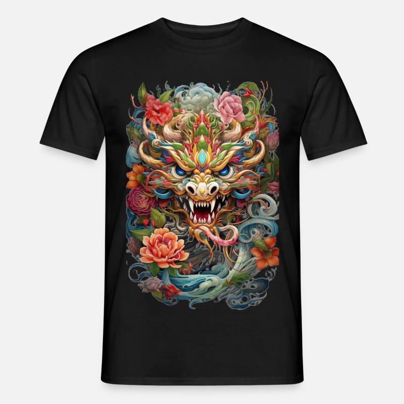 Drache - Männer T-Shirt - Schwarz