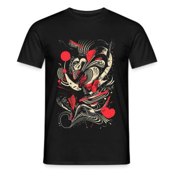 Cool Abstract Design with Dynamic Lines and Shades - Men's T-Shirt - black - Front - AI Model Male 178 light (178cm)