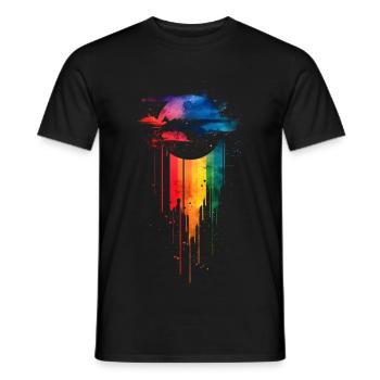 Subtil et cool Dripping Pride drapeau arc en ciel Design - T-shirt homme - noir - Devant - AI Model Male 178 light (178cm)