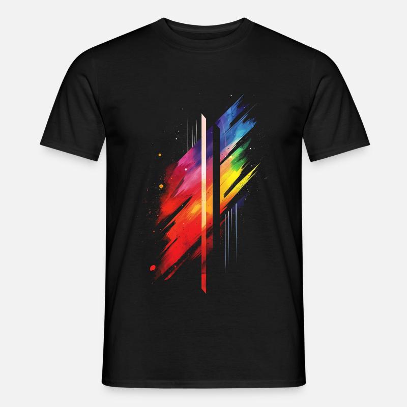 Subtil et cool Dripping Pride drapeau arc en ciel Design - T-shirt homme - noir