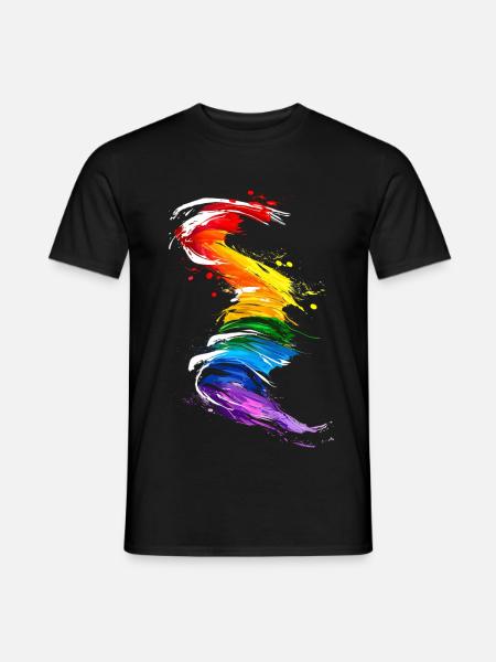 Abstraktes Regenbogen Pride Tornado Design - Lebendig - Männer T-Shirt - Schwarz