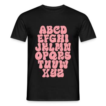 Lettres ABC Alphabet - T-shirt homme - noir - Devant - AI Model Male 178 light (178cm)
