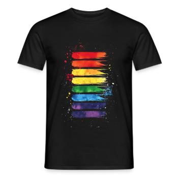 Subtle and Cool Dripping Pride Flag Rainbow Design - Men's T-Shirt - black - Front - AI Model Male 178 light (178cm)