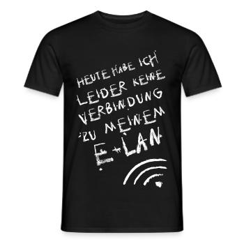 heute leider keine verbindung zu meinem e lan - Männer T-Shirt - Schwarz - Vorne - AI Model Male 178 light (178cm)