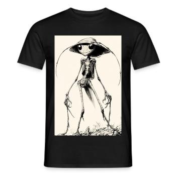 Skelettalien mit Hut – düster charmant - Männer T-Shirt - Schwarz - Vorne - AI Model Male 178 light (178cm)