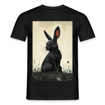 Nachtkaninchen im Nebel - Männer T-Shirt - Schwarz - Vorne - AI Model Male 178 light (178cm)