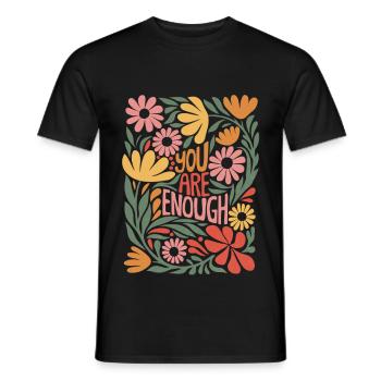 Amour de soi positif Boho Floral Design - Assez - T-shirt homme - noir - Devant - AI Model Male 178 light (178cm)