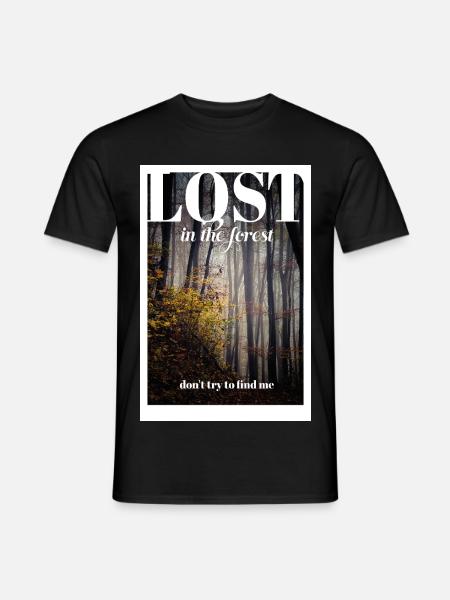 PERDU dans la forêt - T-shirt homme - noir