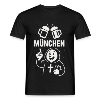 Münchner Mönch & Maß - Männer T-Shirt - Schwarz - Vorne - AI Model Male 178 light (178cm)