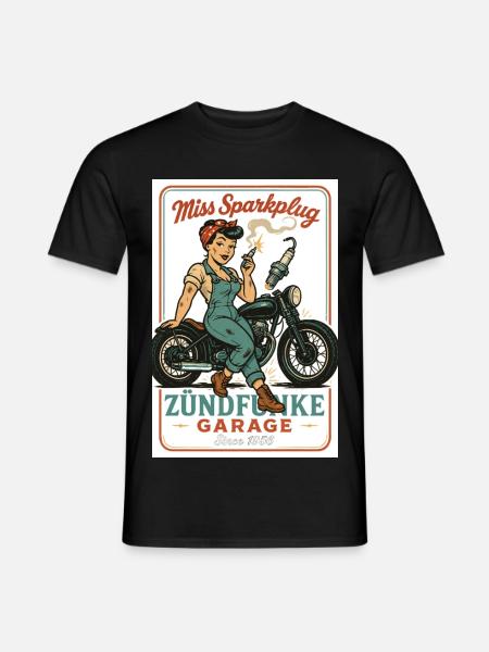 Miss Sparkplug – Zündfunke Garage Queen - Men's T-Shirt - black