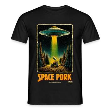 Space Pork - Men's T-Shirt - black - Front - AI Model Male 178 light (178cm)