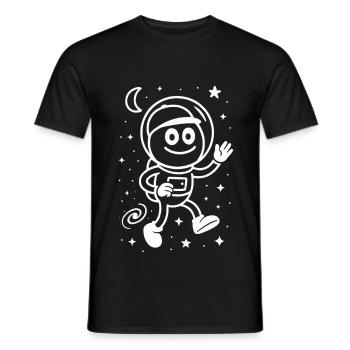 Ribbo as an astronaut on a space mission - Men's T-Shirt - black - Front - AI Model Male 178 light (178cm)
