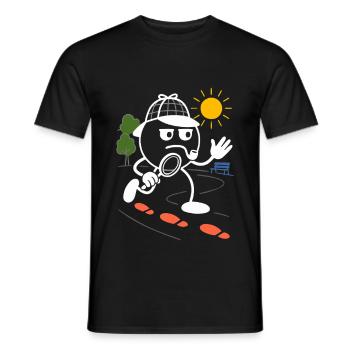 Ribbo as a detective in search of clues - Men's T-Shirt - black - Front - AI Model Male 178 light (178cm)