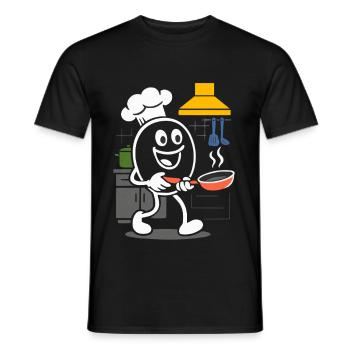 Ribbo as a chef – Funny kitchen and cooking scene - Men's T-Shirt - black - Front - AI Model Male 178 light (178cm)