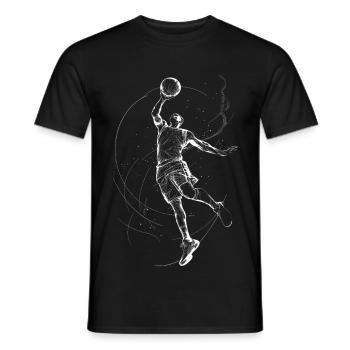 Illustration dynamique de joueur de basket-ball - T-shirt homme - noir - Devant - AI Model Male 178 light (178cm)
