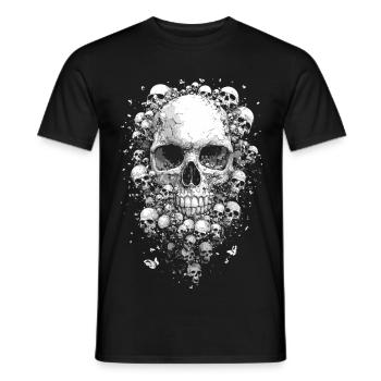 Totenköpfe punk - Männer T-Shirt - Schwarz - Vorne - AI Model Male 178 light (178cm)